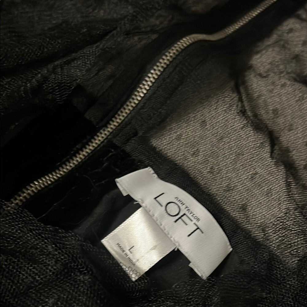 Ann Taylor LOFT Black Back Zipper Top